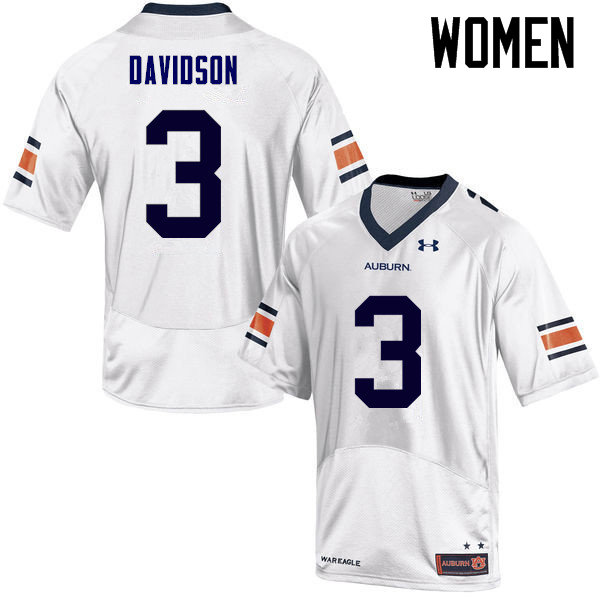 Women Auburn Tigers #3 Marlon Davidson College Football Jerseys Sale-White - Click Image to Close